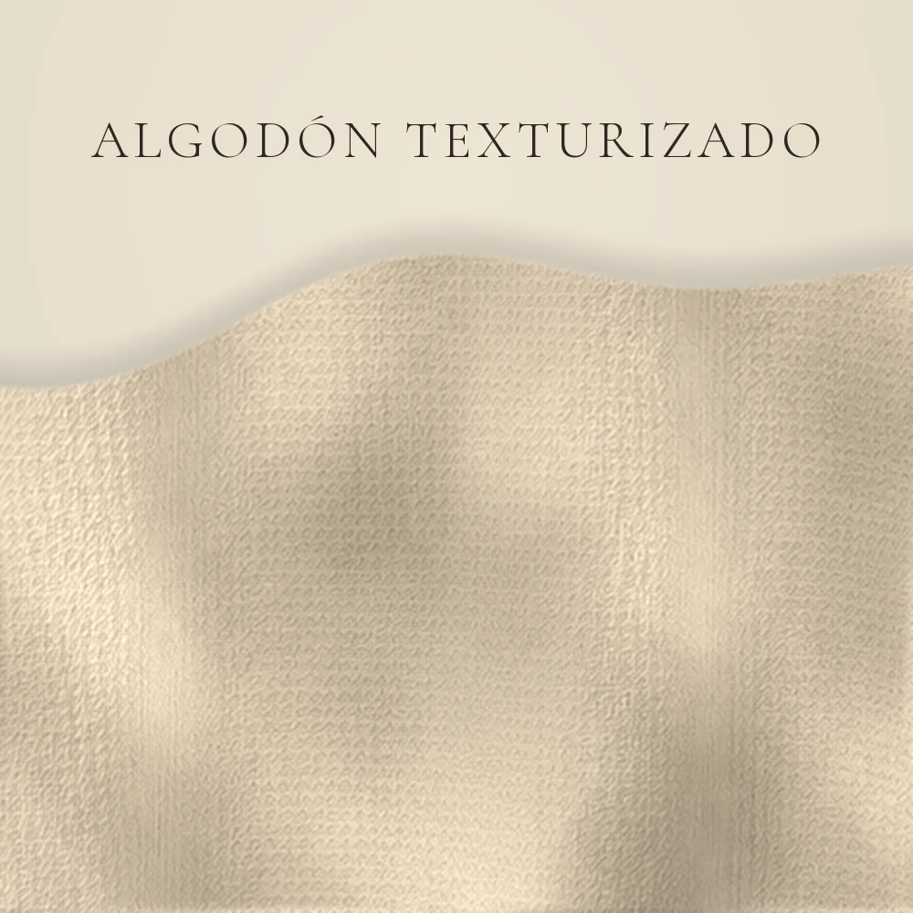 Muestra de algodón texturizado en tono avena, con relieve visible